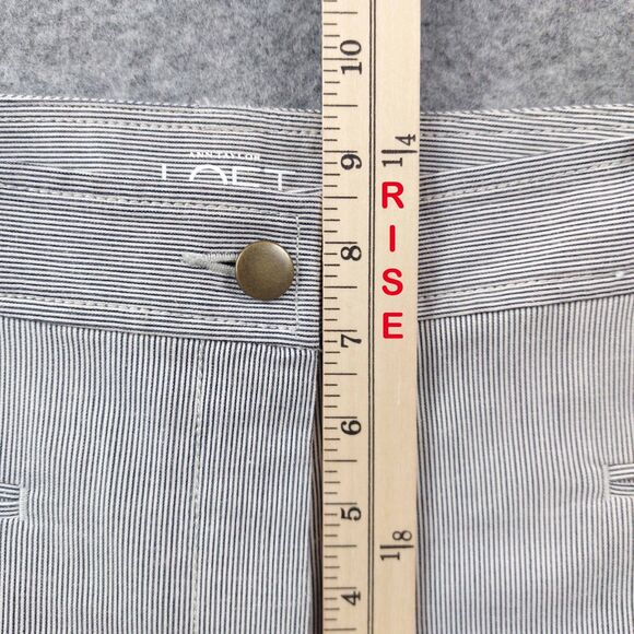 Ann Taylor LOFT Sz 6 Original Flare Pants Gray Pinstripe Cotton Blend Trousers - Picture 8 of 11